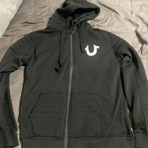 true religion black hoodie